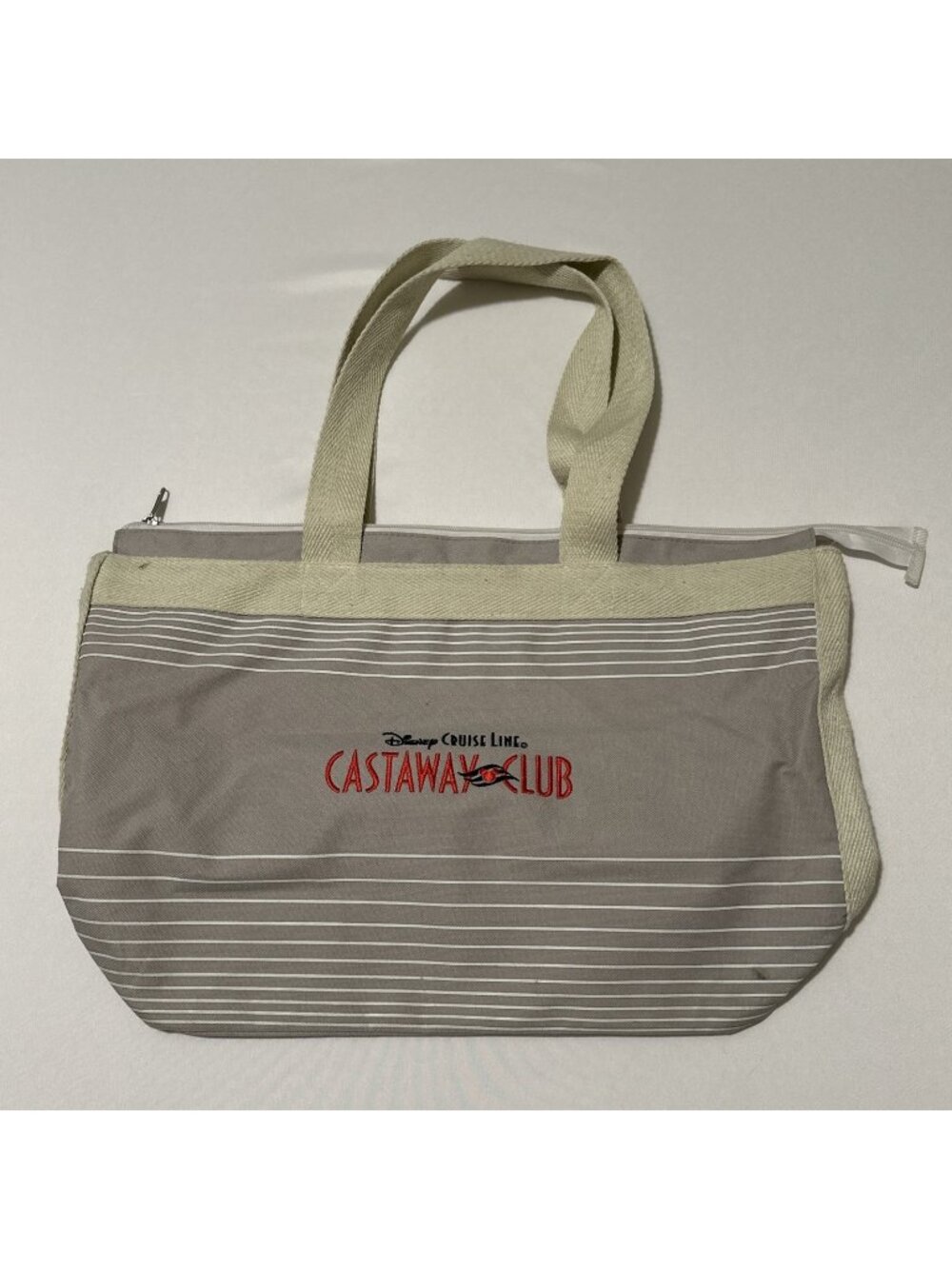 Disney Cruise Line Castaway Club Beach Tote Hand Bag Lined Zipper 18”